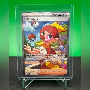 Pokemon Harlequin Trainer Card - Red, Yellow, Pink, Orange, Blue, Green